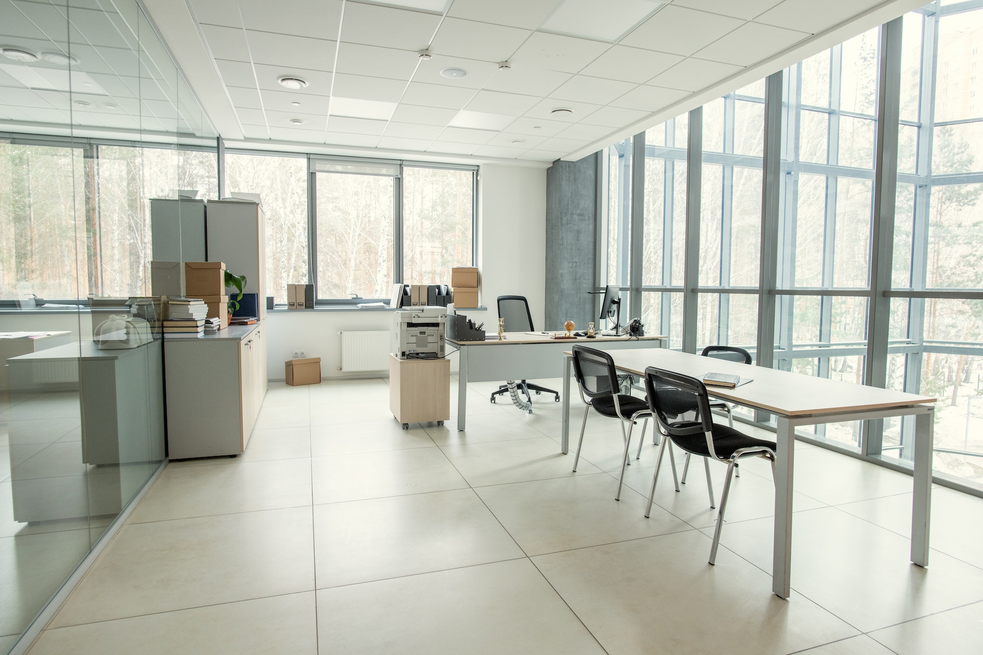 Office with panoramic window